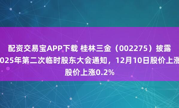 配资交易宝APP下载 桂林三金(002275)披露召开2025年第二次临时股东大会通知,12月10日股价上涨0.2%